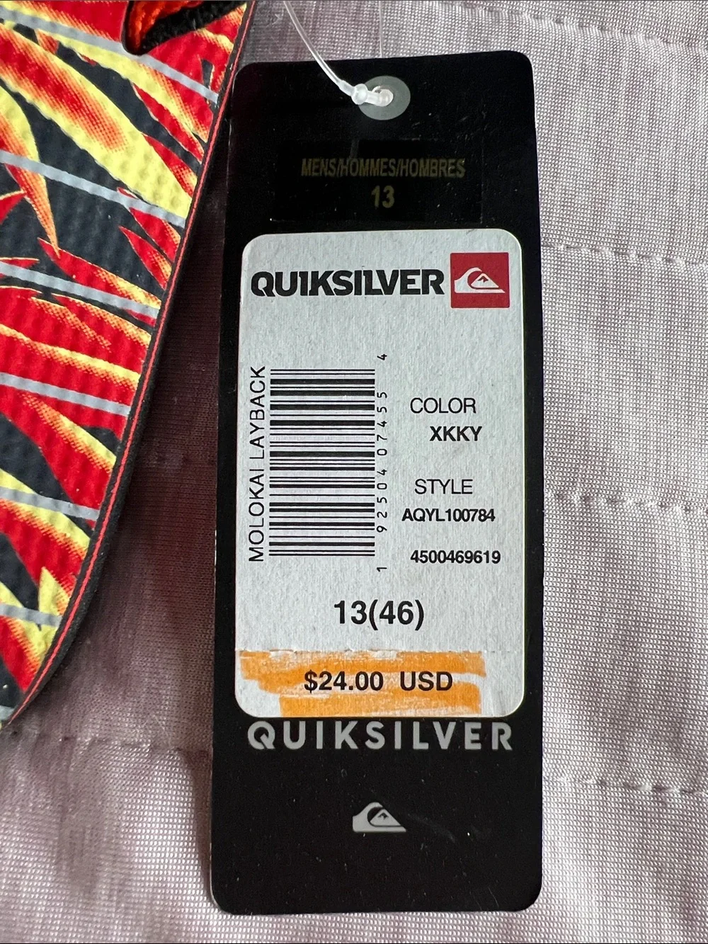 Quiksilver Palm Print Mens Flip Flops - Black & Red